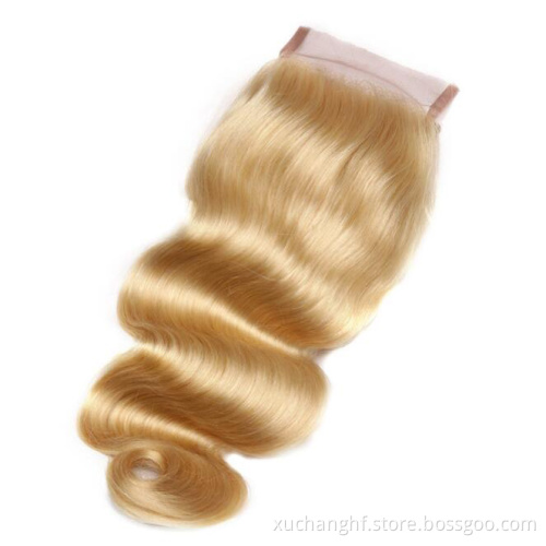 Hanfan Wholesale 613 Blonde 4*4 5*5 Lace Closure, Brazilian Straight Virgin Remy Human Hair HD Lace Closure Straight Body wave